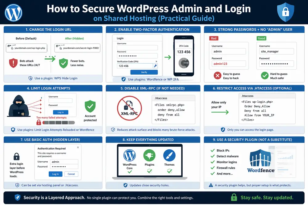 Securing WordPress login and admin pages (infographics)